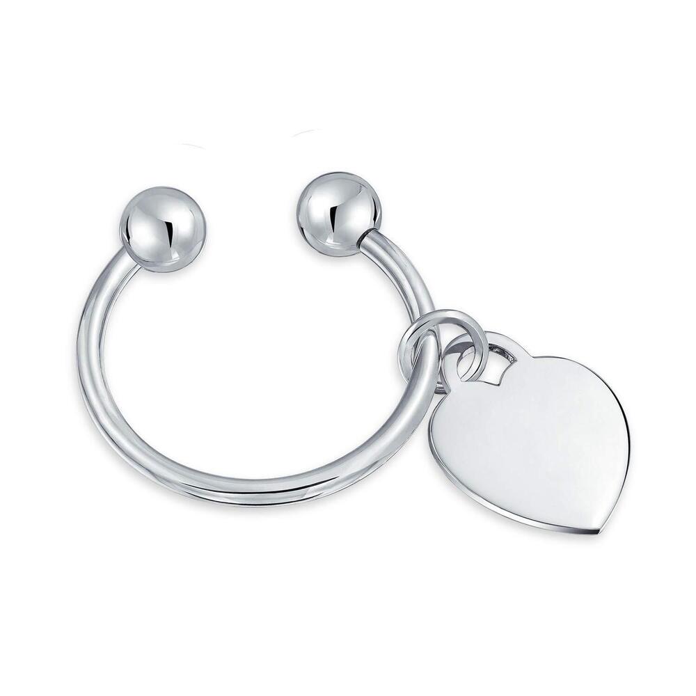 2430 Heart Tag ID Keychain Ball Screw Tip Horseshoe Key Ring Graduation